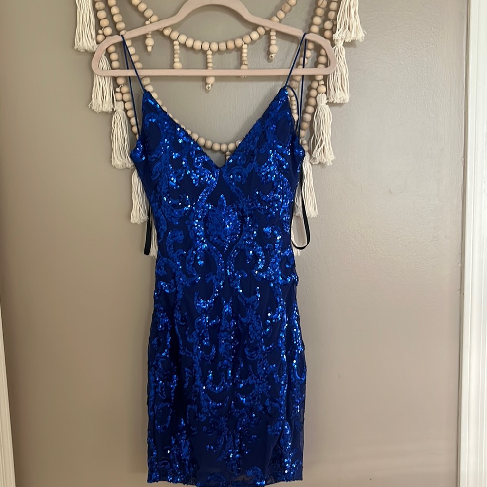 Cindra Sequin Strappy Party Dress